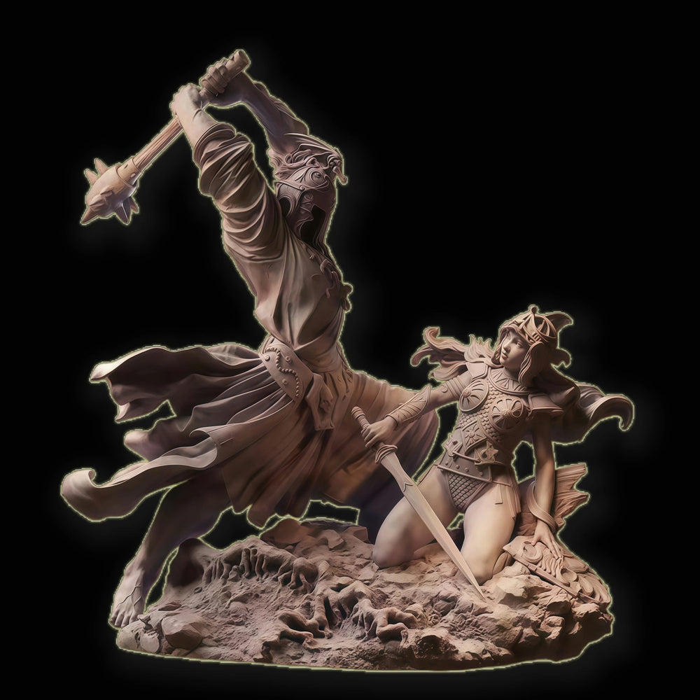 1/24 Dark Fantasy Warriors, 2 Figures, Resin Model Figure Kit, Fantasy Theme, Unassembled and Unpainted