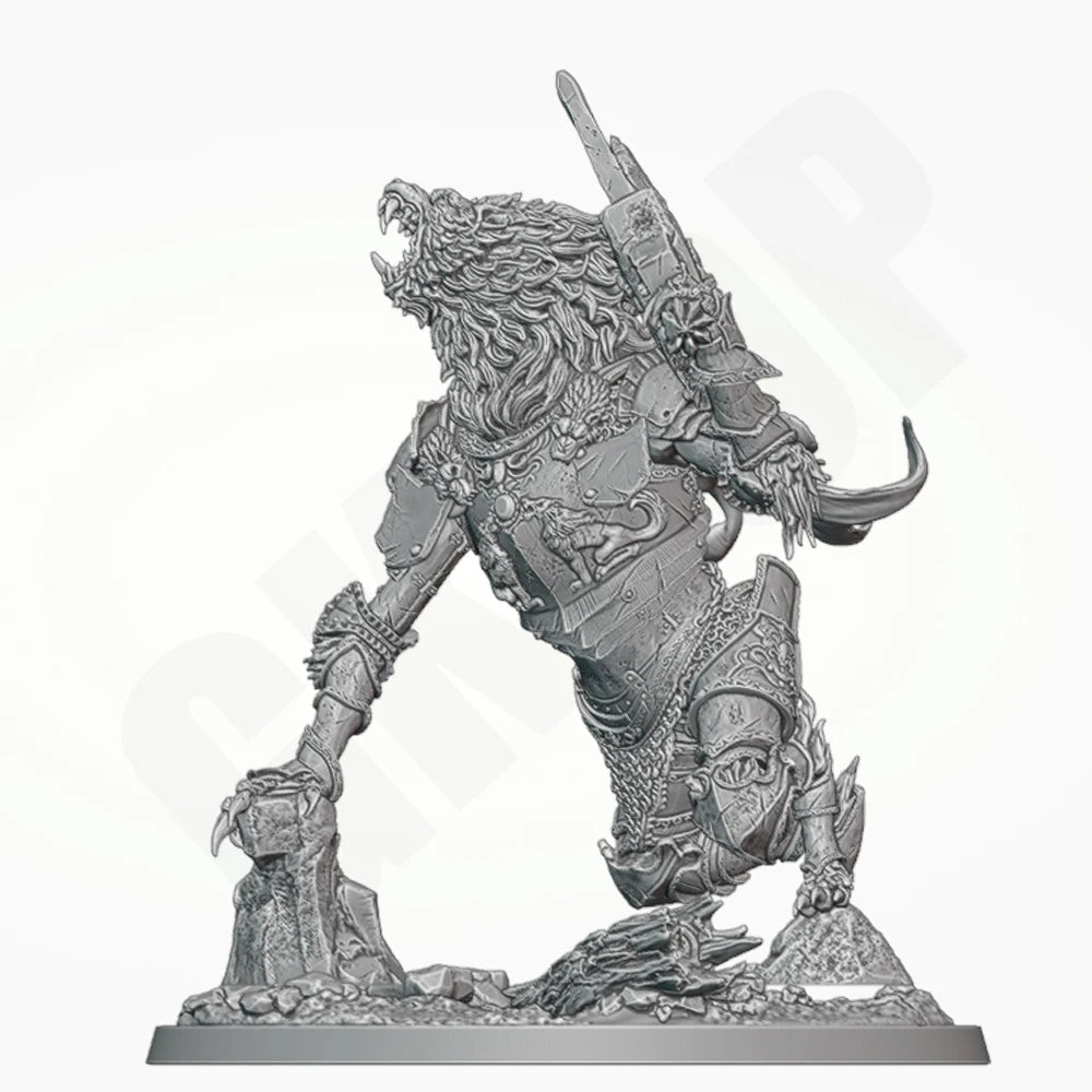1/24 Demonic Chaos Warrior, Resin Model Figure Kit, Fantasy Theme, Unassembled and Unpainted