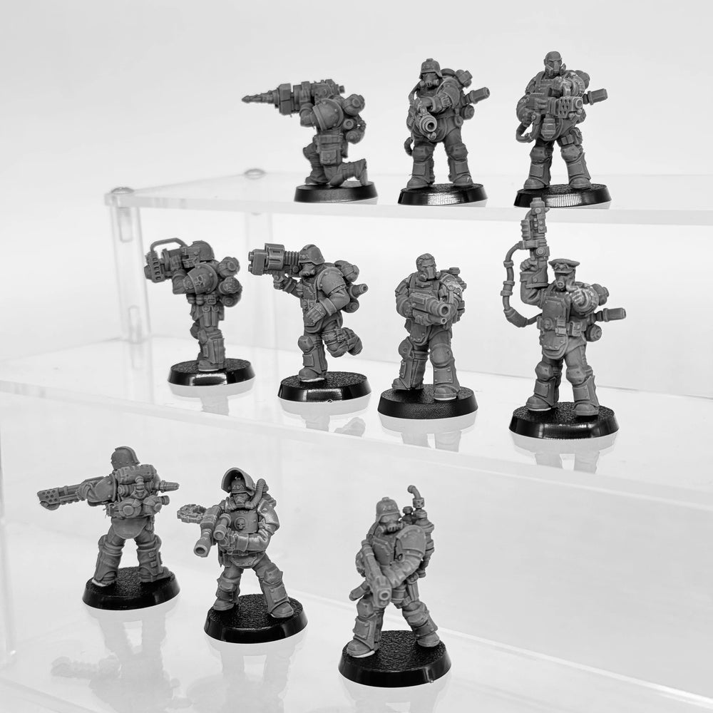 28mm Armored Infantry Squad, 10 Figures, Resin Model Figure Kit, Sci-Fi Theme, Unassembled and Unpainted