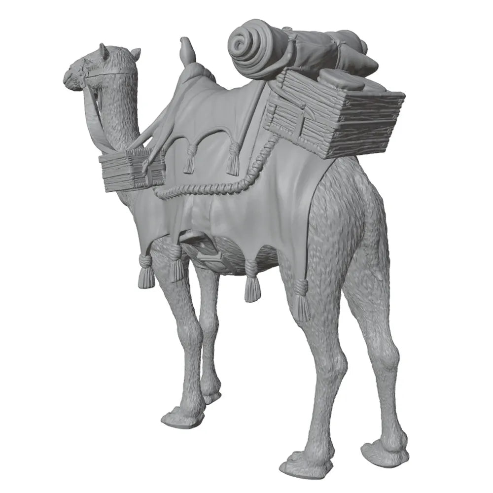 60mm Camel with Ornate Saddle, Resin Model Creature Kit, Wildlife Theme, Unassembled and Unpainted