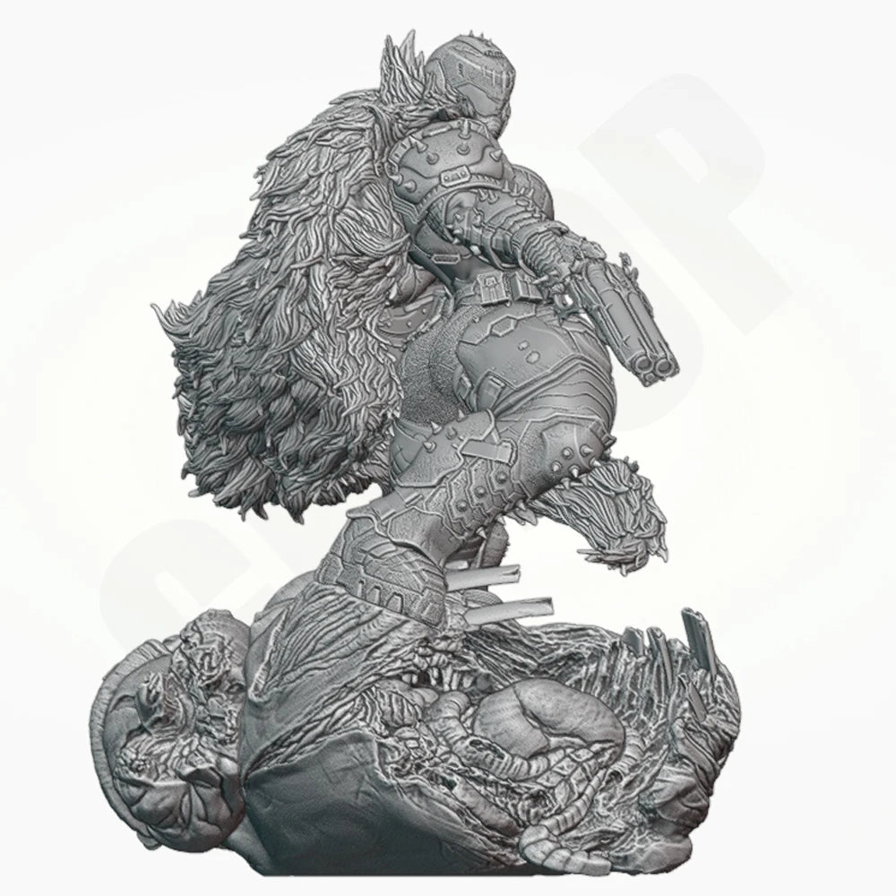 1/24 Demonic Winged Warrior, Resin Model Figure Kit, Fantasy Theme, Unassembled and Unpainted