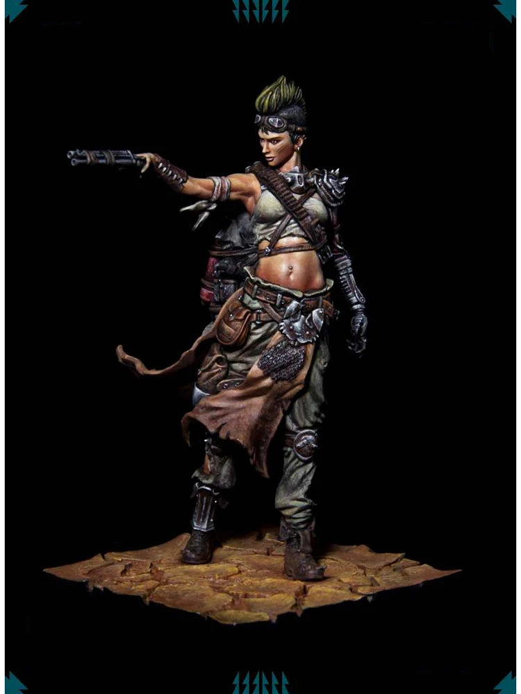 1/24 Dark Female Warrior, Resin Model Figure Kit, Fantasy Theme, Unassembled and Unpainted