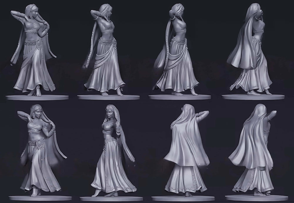 1/24 Belly Dancer with Jeweled Armlets, Resin Model Figure Kit, Fantasy Theme, Unassembled and Unpainted