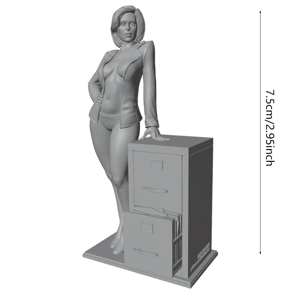 75mm Female Office, Resin Model Figure Kit, Unassembled and Unpainted
