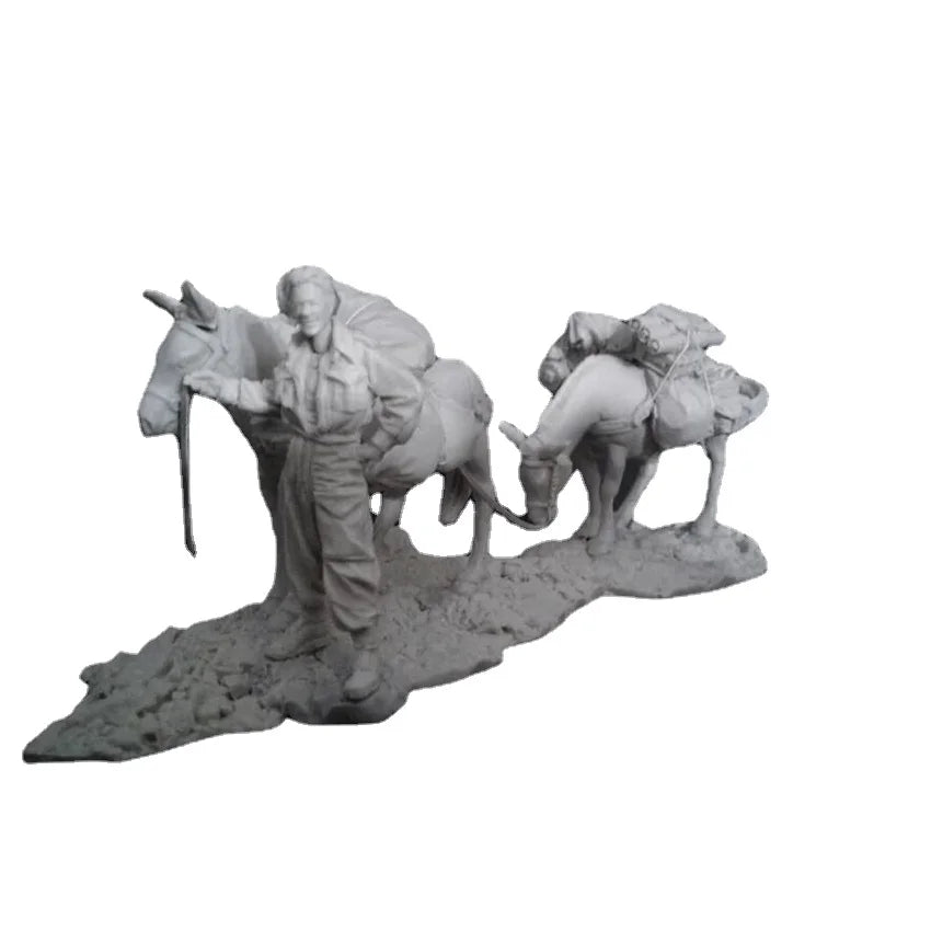 1/35 Napoleonic Cavalry & Supply Train, 6 Figures, Resin Model Diorama Kit, Unassembled and Unpainted