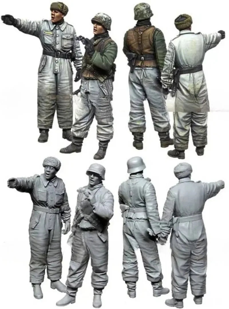 1/35 WWII Soviet Winter Combat Soldiers, 8 Figures, Resin Model Figure Kit, Unassembled and Unpainted
