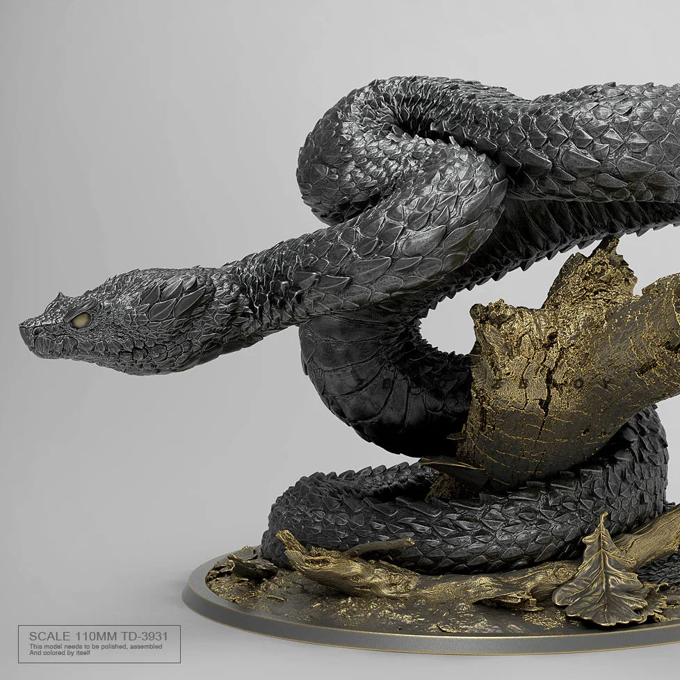 110mm Coiled Dragon with Upright Head, Resin Model Figure Kit, Fantasy Theme, Unassembled and Unpainted