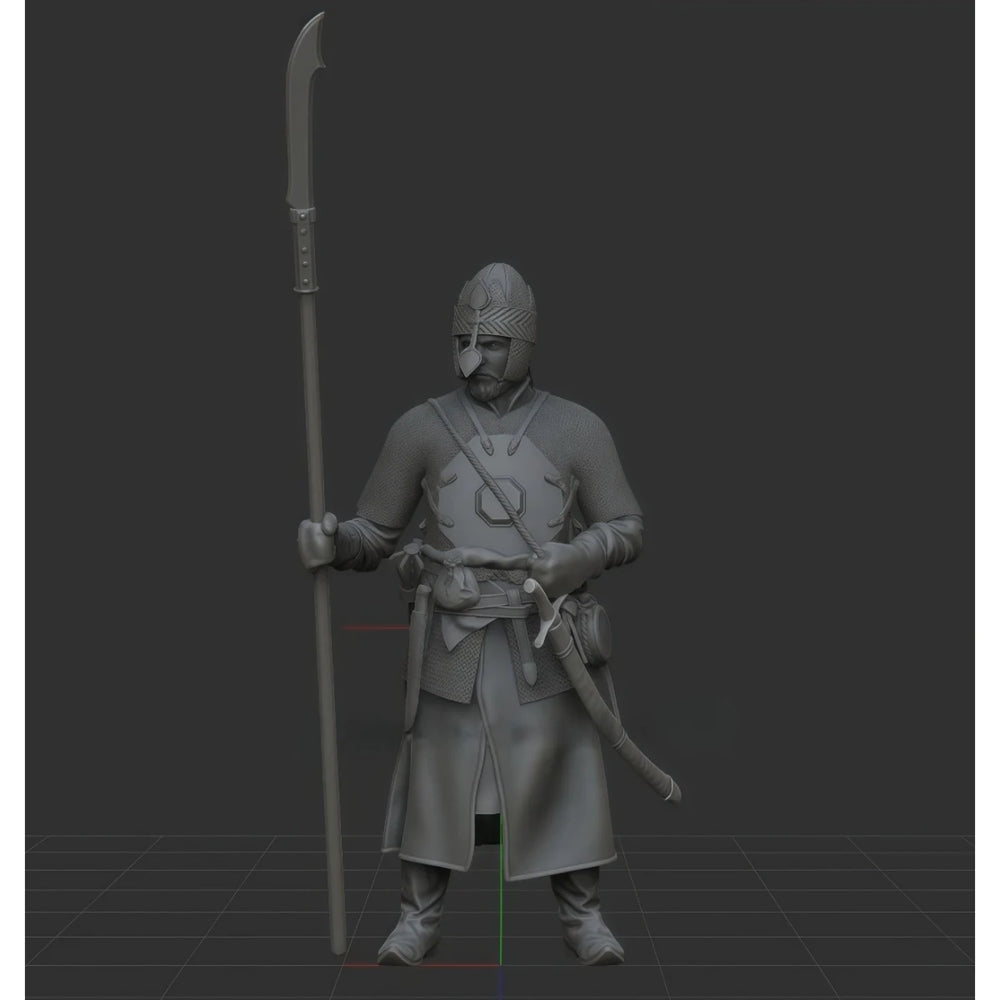 75mm Medieval Moscow Warrior, Resin Model Figure Kit, Unassembled and Unpainted