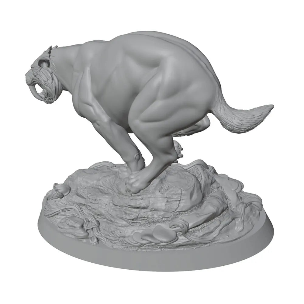 75mm Saber-Toothed Tiger, Resin Model Creature Kit, Wildlife Theme, Unassembled and Unpainted