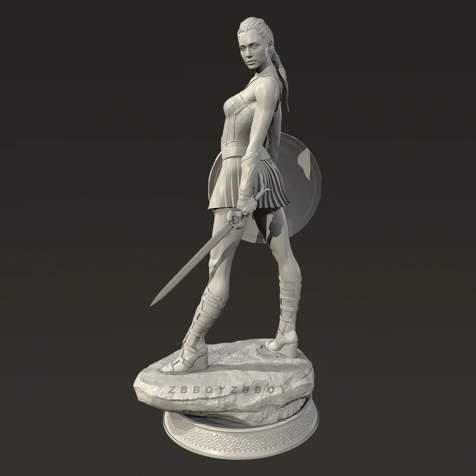 90mm Amazon Warrior, Resin Model Figure Kit, Mythology Theme, Unassembled and Unpainted