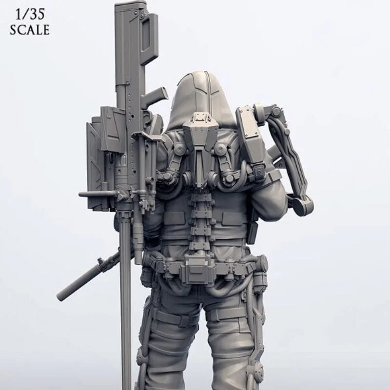 1/35 Tactical Soldier, Resin Model Figure Kit, Sci-Fi Theme, Unassembled and Unpainted