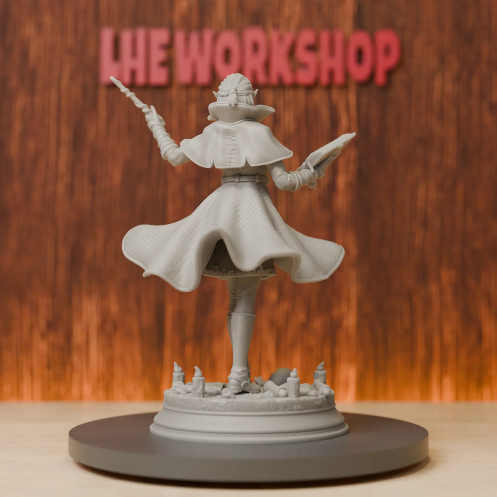 75mm Elf Female Wizard, Resin Model Figure Kit, Fantasy Theme, Unassembled and Unpainted