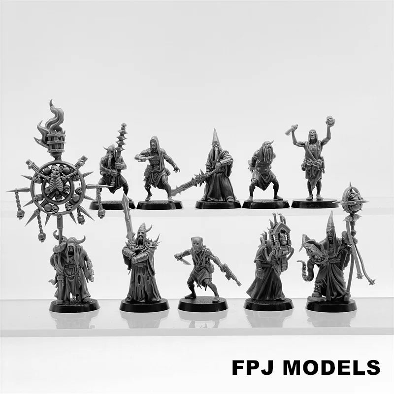 28mm Corrupted Guard Fanatics, 20 Figures, Resin Model Figure Kit, Fantasy Theme, Unassembled and Unpainted