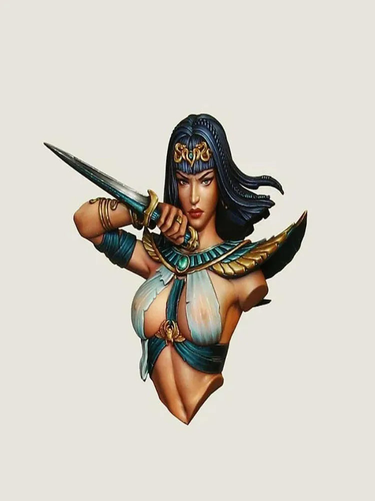 1/10 Female Warrior Officer, Resin Model Bust Kit, Fantasy Theme, Unassembled and Unpainted
