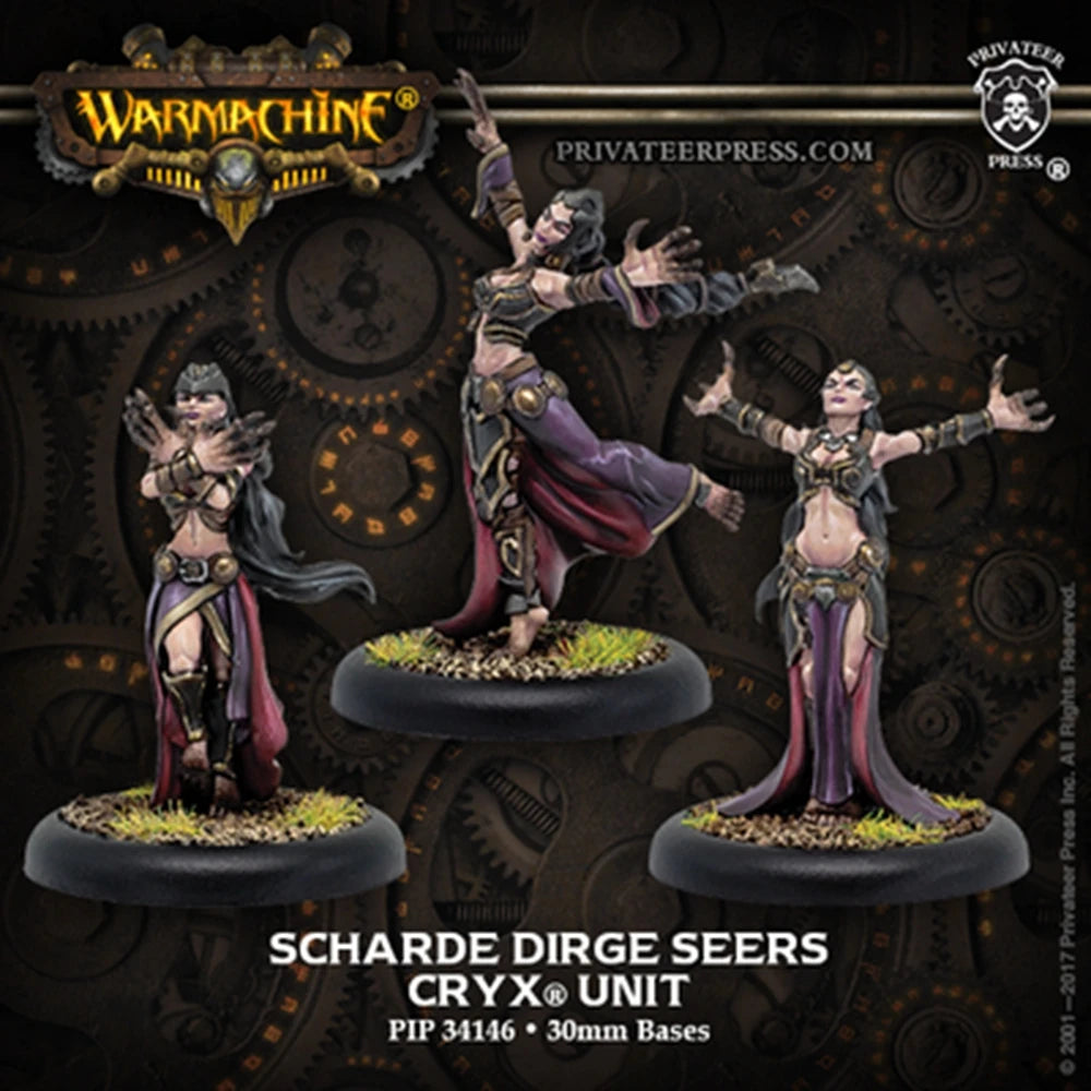 28mm Cryx Dirge Seers, 3 Figures, Resin Model Figure Kit, Fantasy Theme, Unassembled and Unpainted