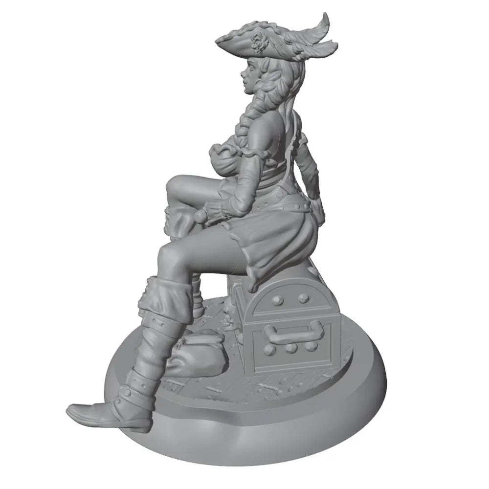 75mm Female Pirate, Resin Model Figure Kit, Unassembled and Unpainted