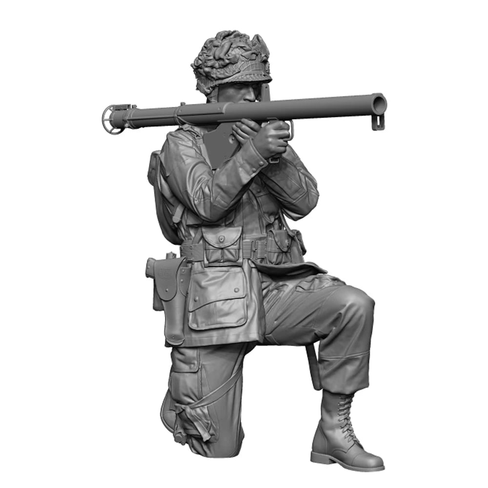 1/35 WWII US Paratrooper Bazooka Gunner, Resin Model Figure Kit, Unassembled and Unpainted