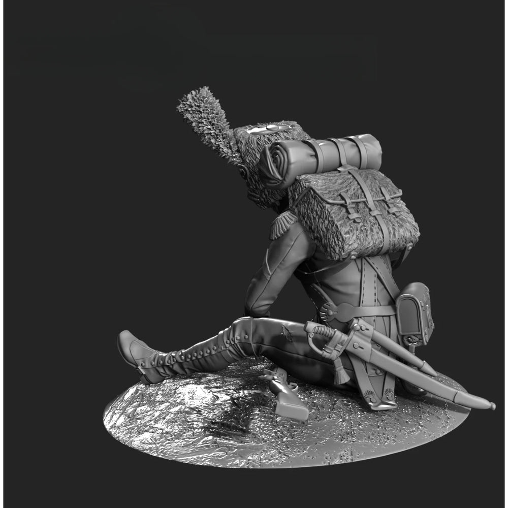 75mm Napoleonic Feathered Winged Warrior, Resin Model Figure Kit, Unassembled and Unpainted