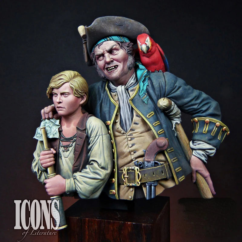 1/12 Pirate Captain & Boy, 2 Figures, Resin Model Diorama Kit, Fantasy Theme, Unassembled and Unpainted