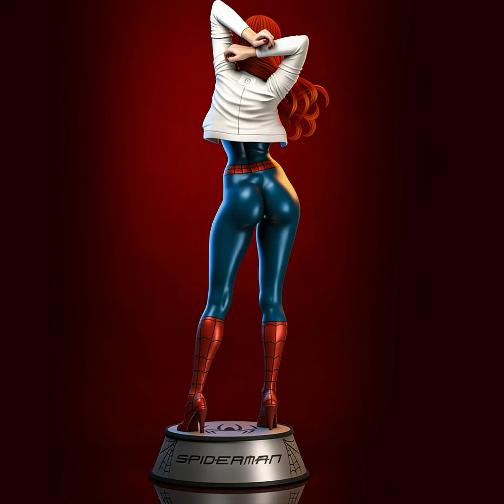 1/24 Spider-Themed Female Pinup, Resin Model Figure Kit, Unassembled and Unpainted