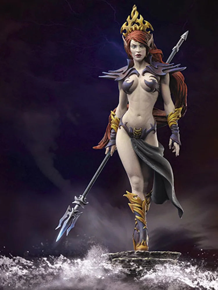 54mm Dark Fantasy Warrior Queen, Resin Model Figure Kit, Fantasy Theme, Unassembled and Unpainted