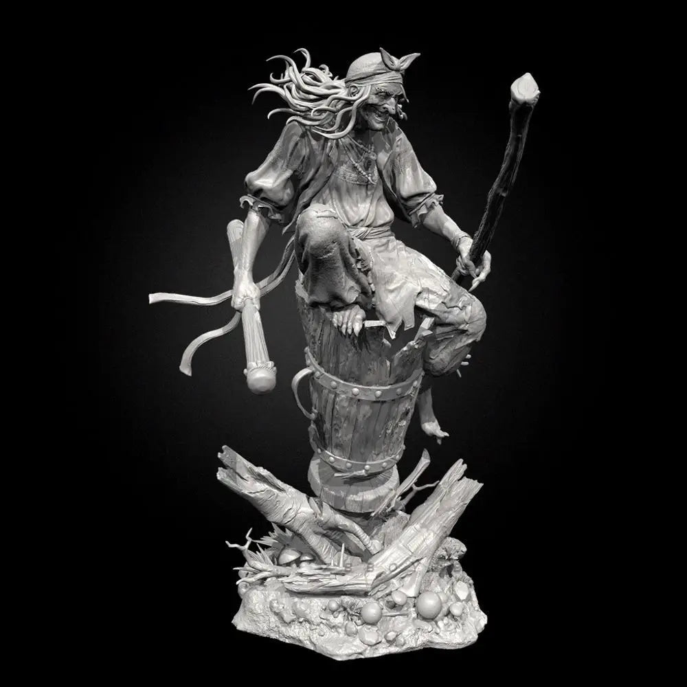 95mm Baba Yaga Witch, Resin Model Figure Kit, Mythology Theme, Unassembled and Unpainted