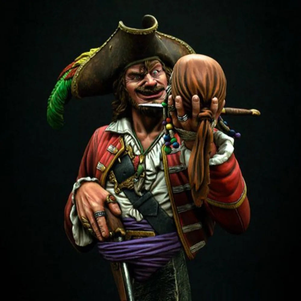 1/9 Pirate Captain, Resin Model Bust Kit, Fantasy Theme, Unassembled and Unpainted