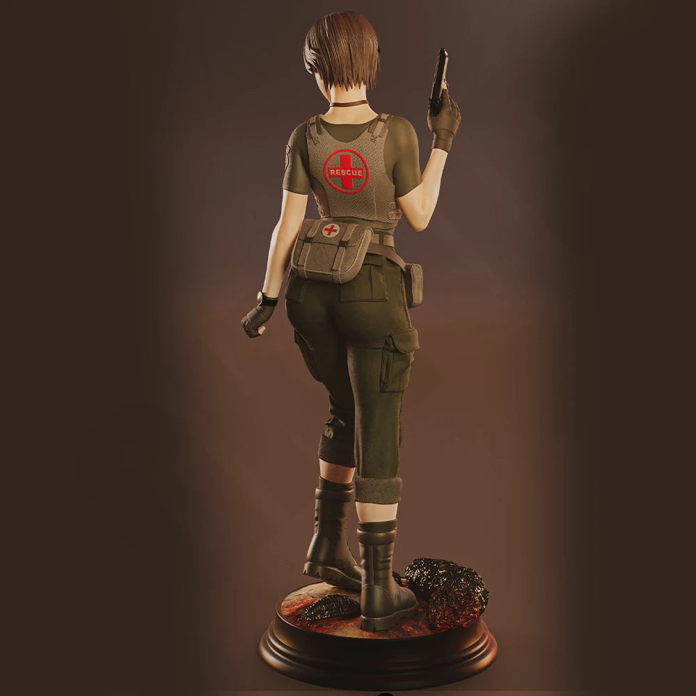 1/24 Modern Female Tactical Commando with Rifle, Resin Model Figure Kit, Unassembled and Unpainted