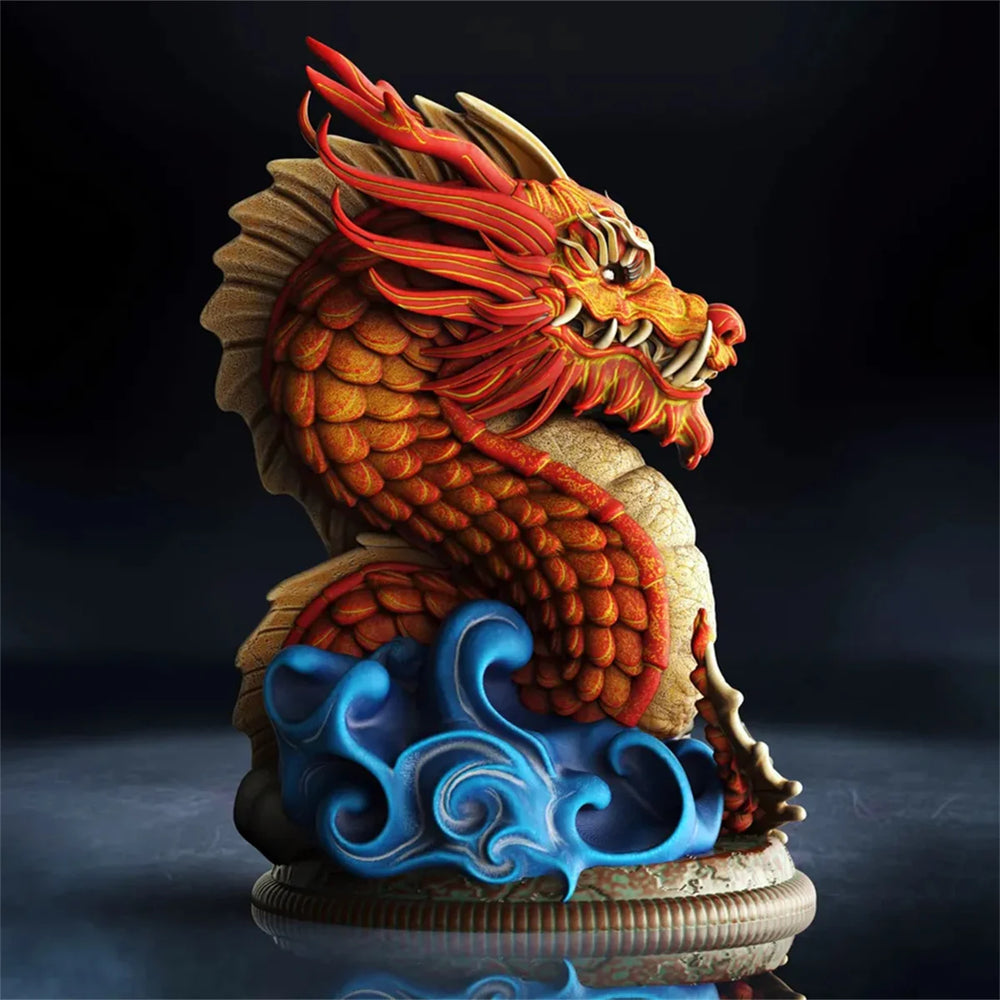 1/10 Chinese Dragon, Resin Model Bust Kit, Fantasy Theme, Unassembled and Unpainted