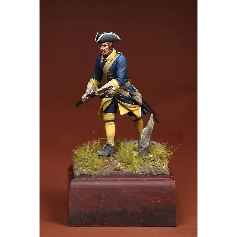 75mm Napoleonic Swedish Infantry Musketeer, Resin Model Figure Kit, Unassembled and Unpainted