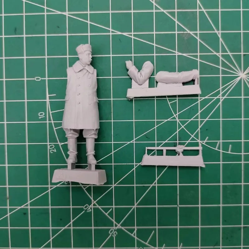 1/35 Cold War Soviet Railway Worker at Attention, Resin Model Figure Kit, Unassembled and Unpainted
