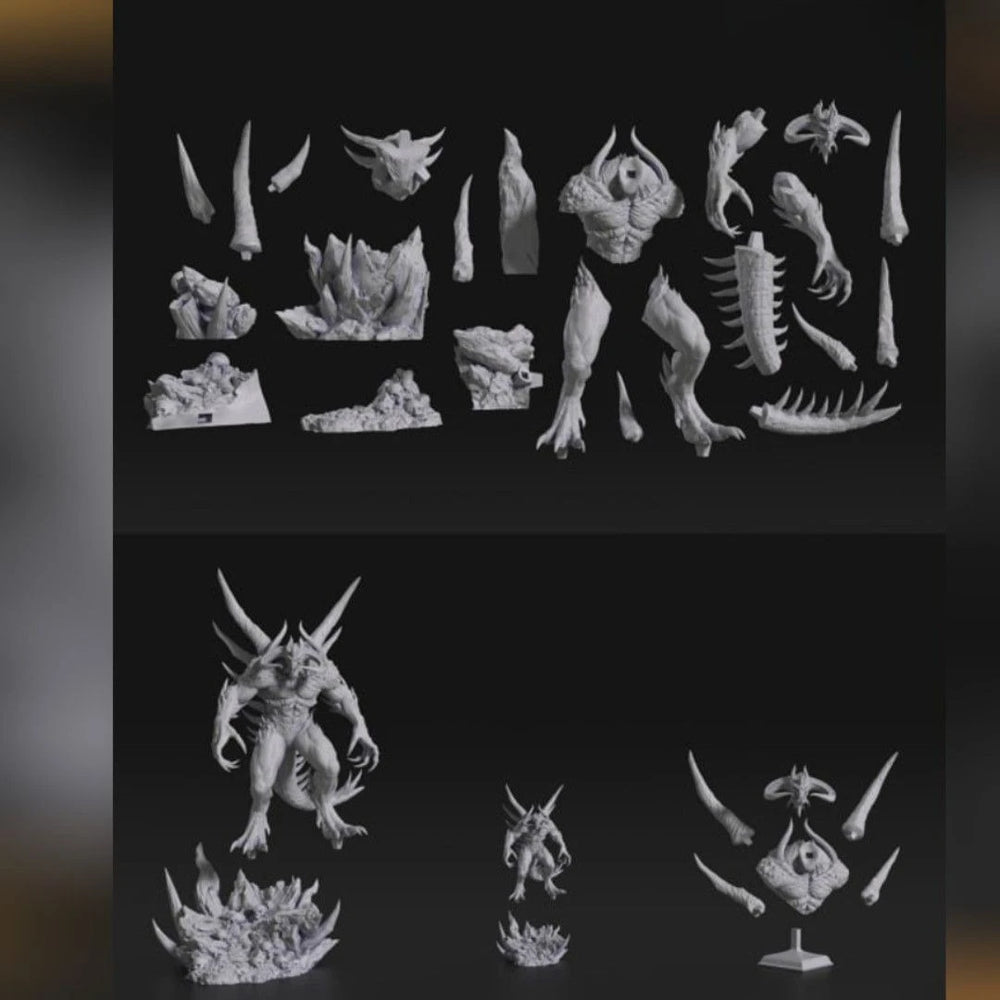 Hell Demon Lord, Resin Model Figure Kit, Fantasy Theme, Unassembled and Unpainted