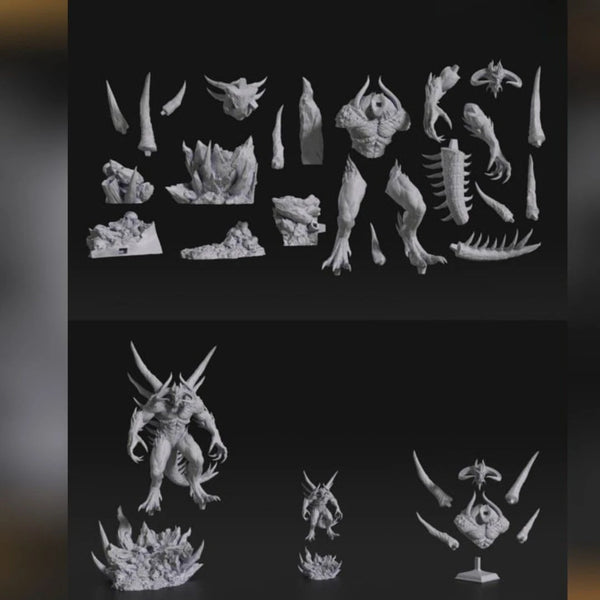 Hell Demon Lord, Resin Model Figure Kit, Fantasy Theme, Unassembled and Unpainted