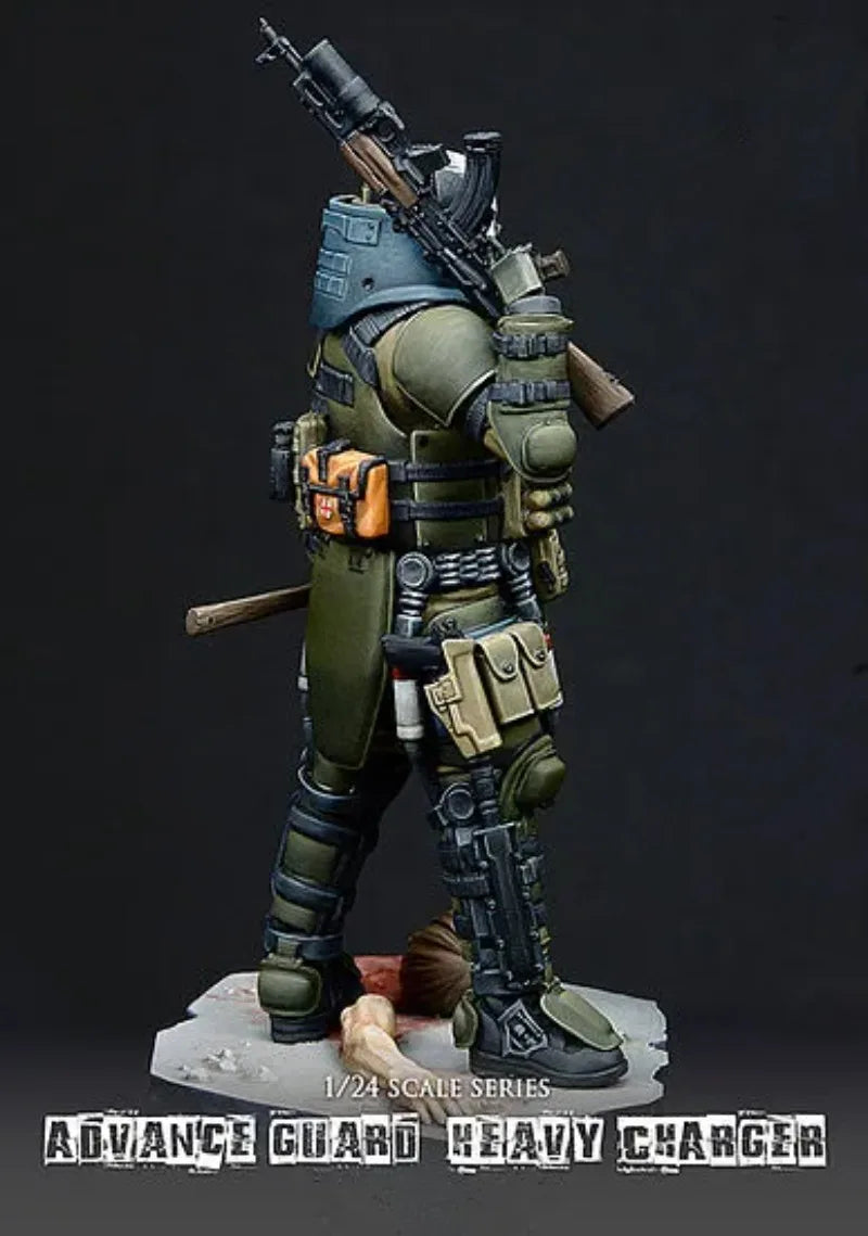 1/24 Modern Armored Tactical Soldier, Resin Model Figure Kit, Unassembled and Unpainted