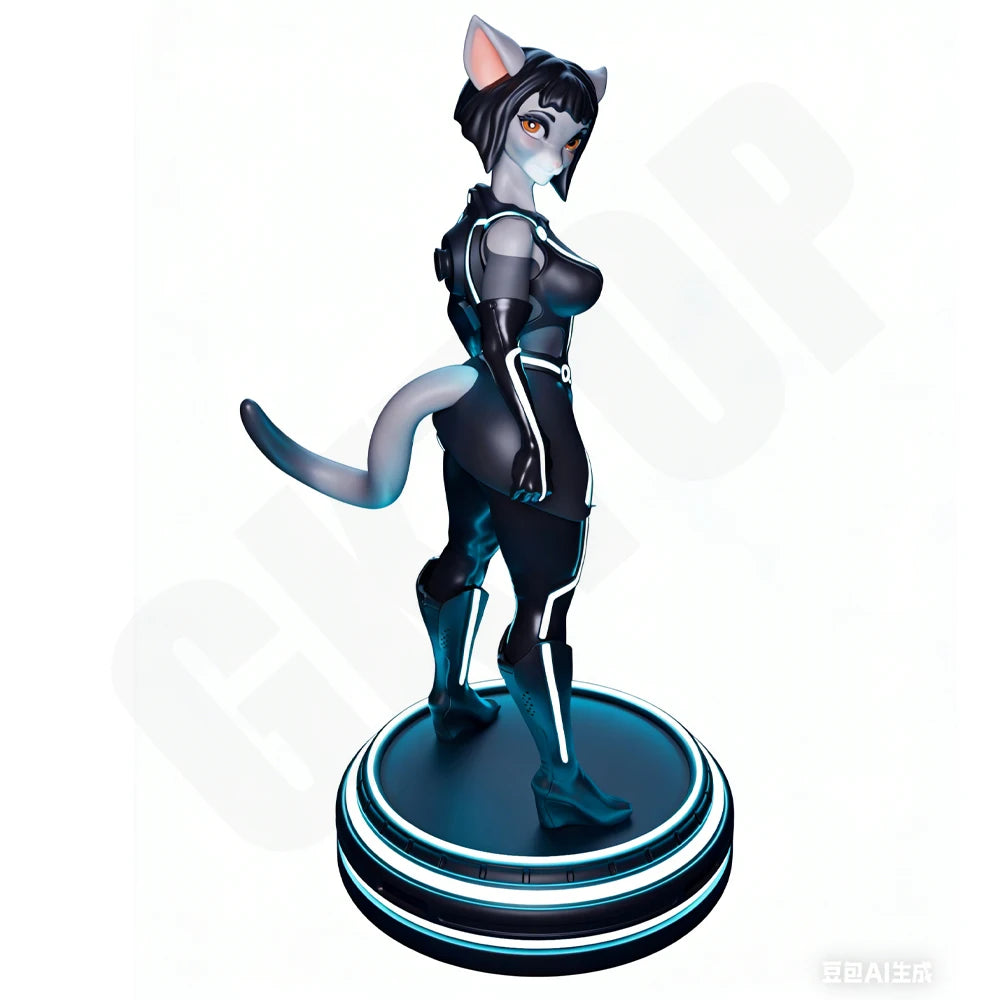 1/24 Quorra Cat-Girl, Resin Model Figure Kit, Anime Theme, Unassembled and Unpainted