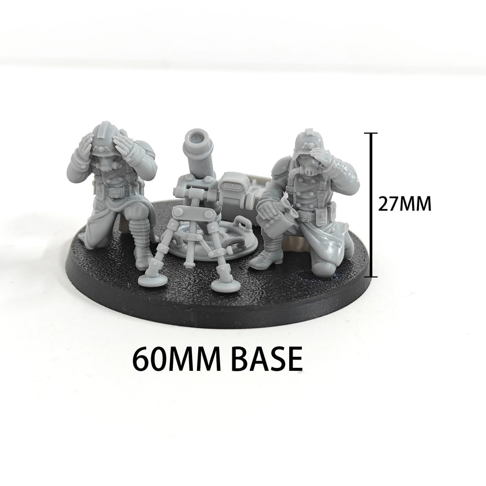 27mm Modern Sci-Fi Mortar Crew, 6 Figures, Resin Model Figure Kit, Unassembled and Unpainted