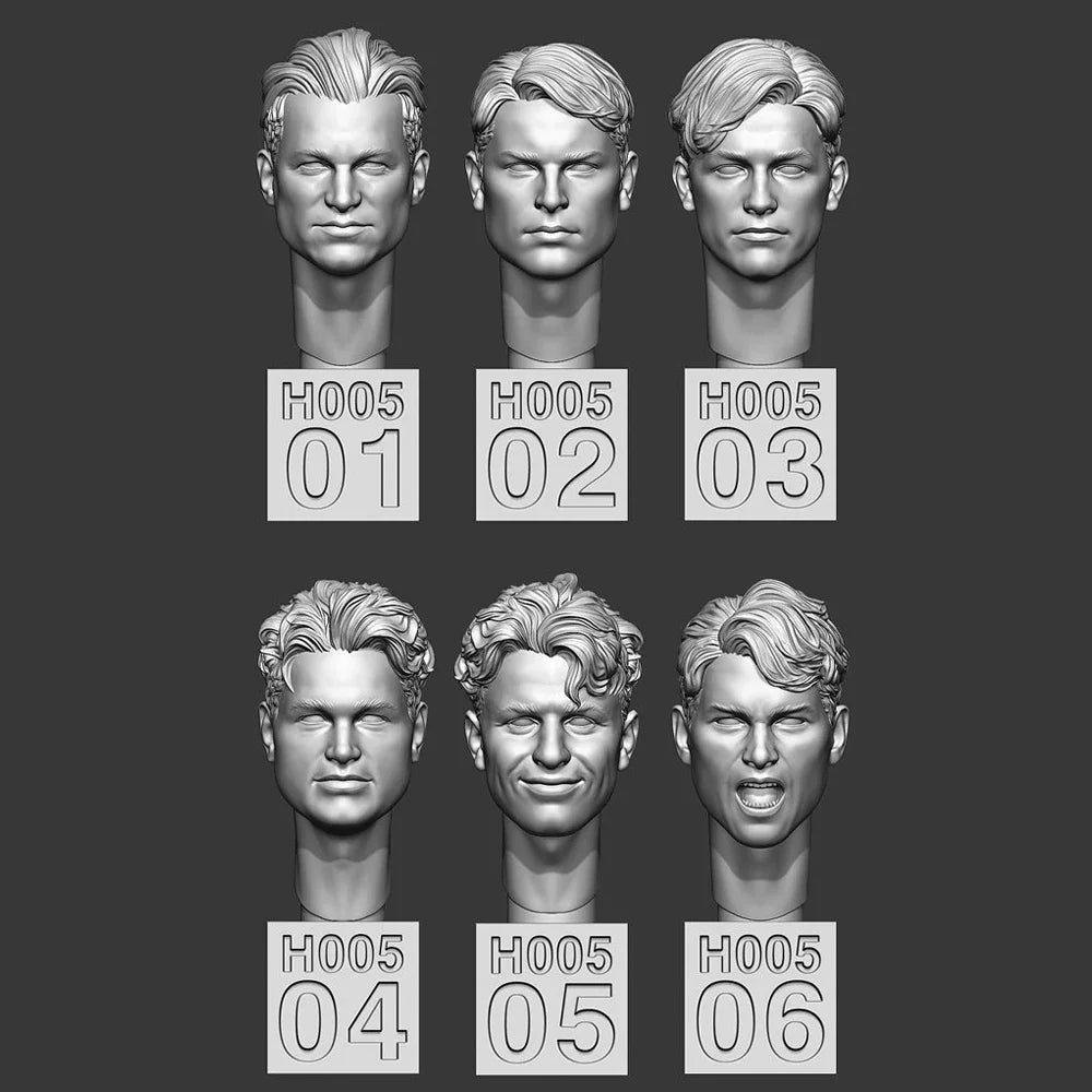 1/35 Soldier Head Busts, 6 Figures, Resin Model Bust Kit, Military Theme, Unassembled and Unpainted