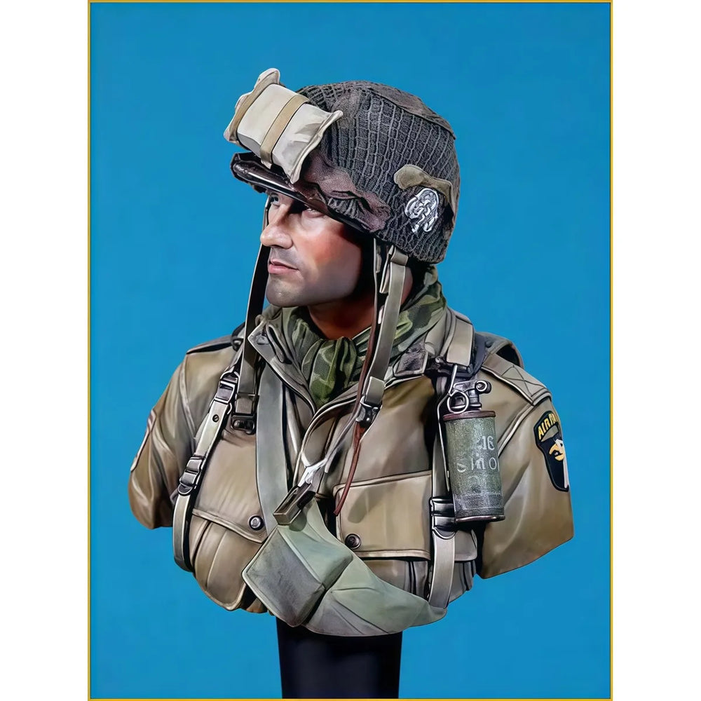 1/10 WWII U.S. 101st Airborne Rifleman, Resin Model Bust Kit, Unassembled and Unpainted