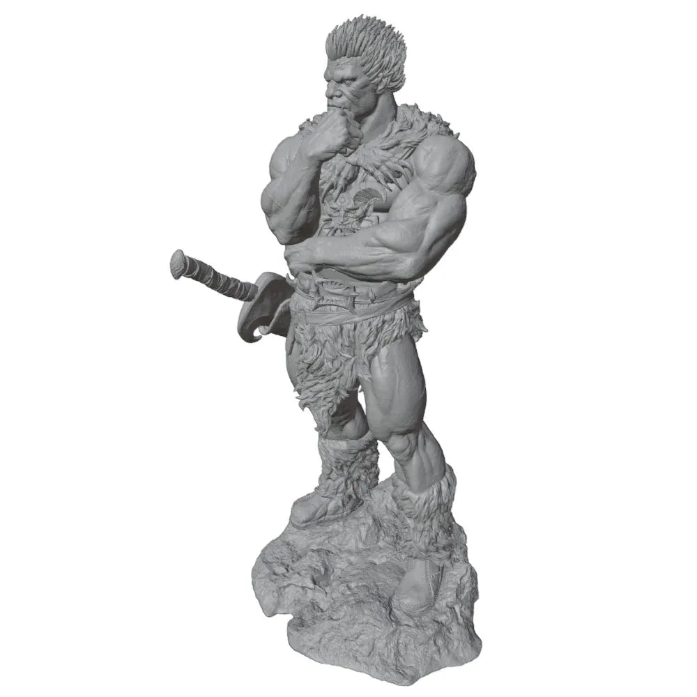 1/24 Muscular Barbarian Axeman with Fur Cloak, Resin Model Figure Kit, Fantasy Theme, Unassembled and Unpainted