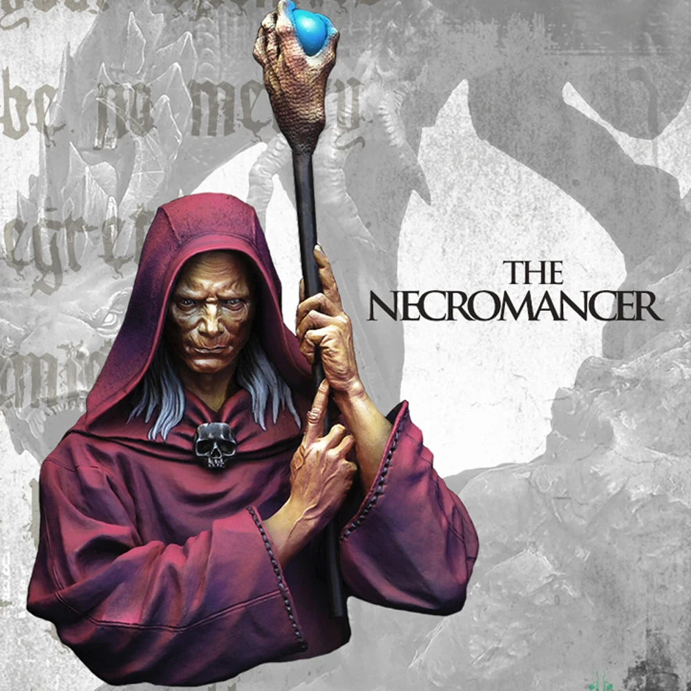 1/10 Necromancer, Resin Model Bust Kit, Fantasy Theme, Unassembled and Unpainted