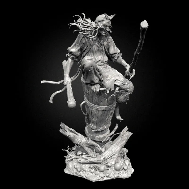 65mm Witch, Resin Model Figure Kit, Fantasy Theme, Unassembled and Unpainted