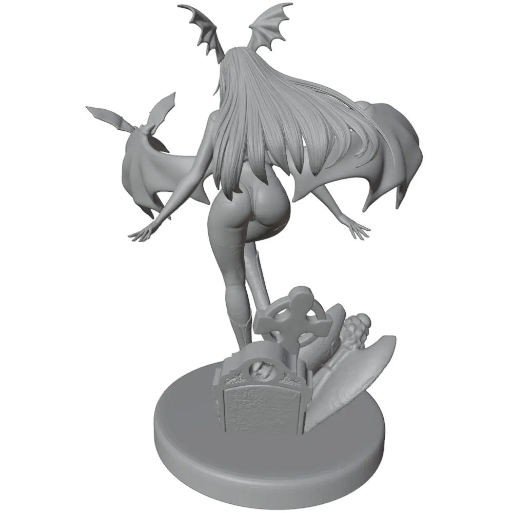 1/24 Horned Succubus with Bat Wings, Resin Model Figure Kit, Anime Theme, Unassembled and Unpainted