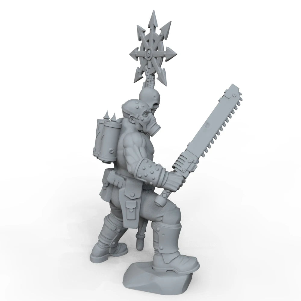 1/35 Medieval Flag Bearer Warrior, Resin Model Figure Kit, Unassembled and Unpainted