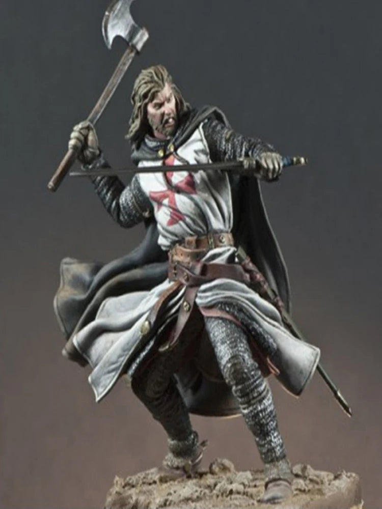 1/24 Medieval Fantasy Crusader, Resin Model Figure Kit, Unassembled and Unpainted