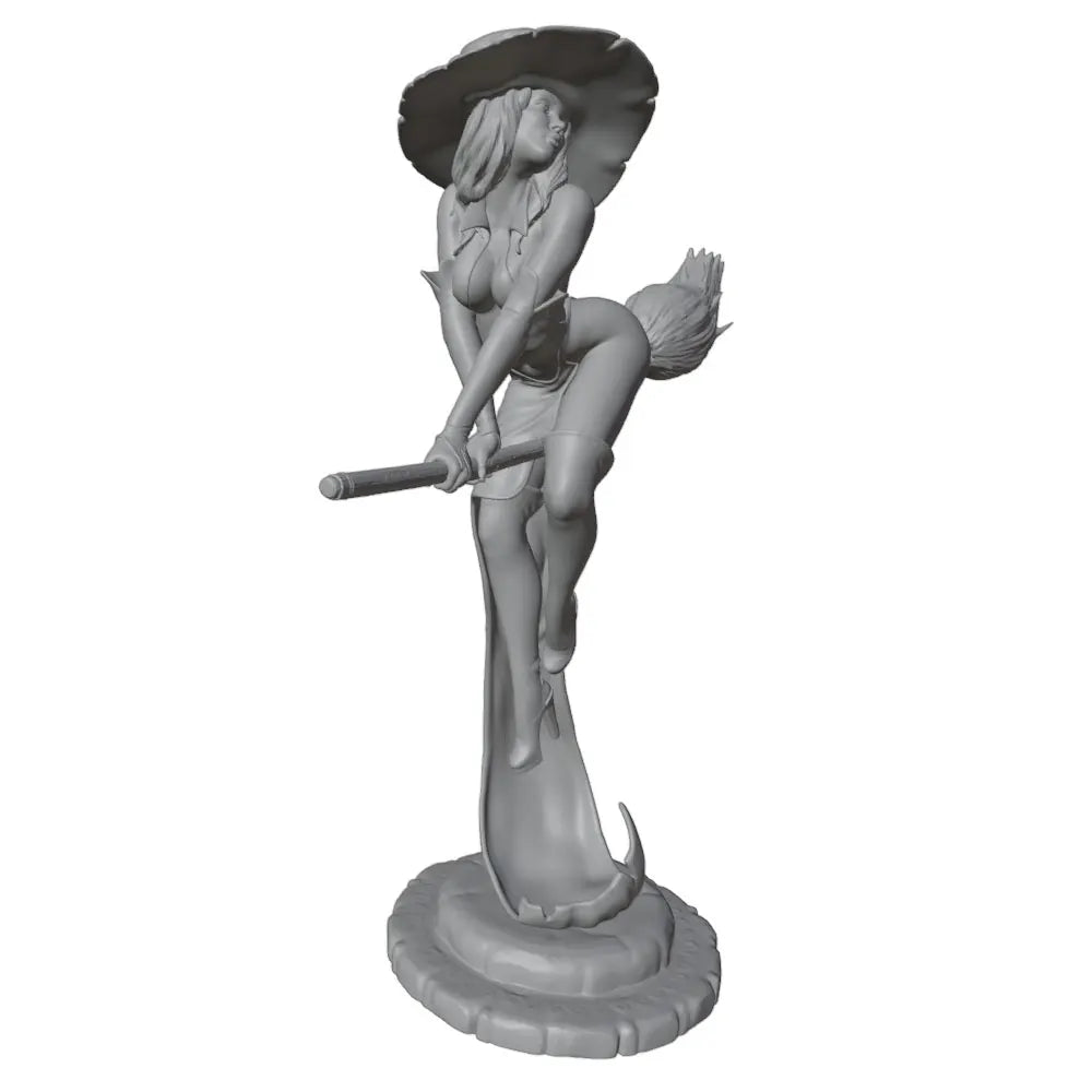 1/24 Demon Sorceress on Flying Broomstick, Resin Model Figure Kit, Anime Theme, Unassembled and Unpainted