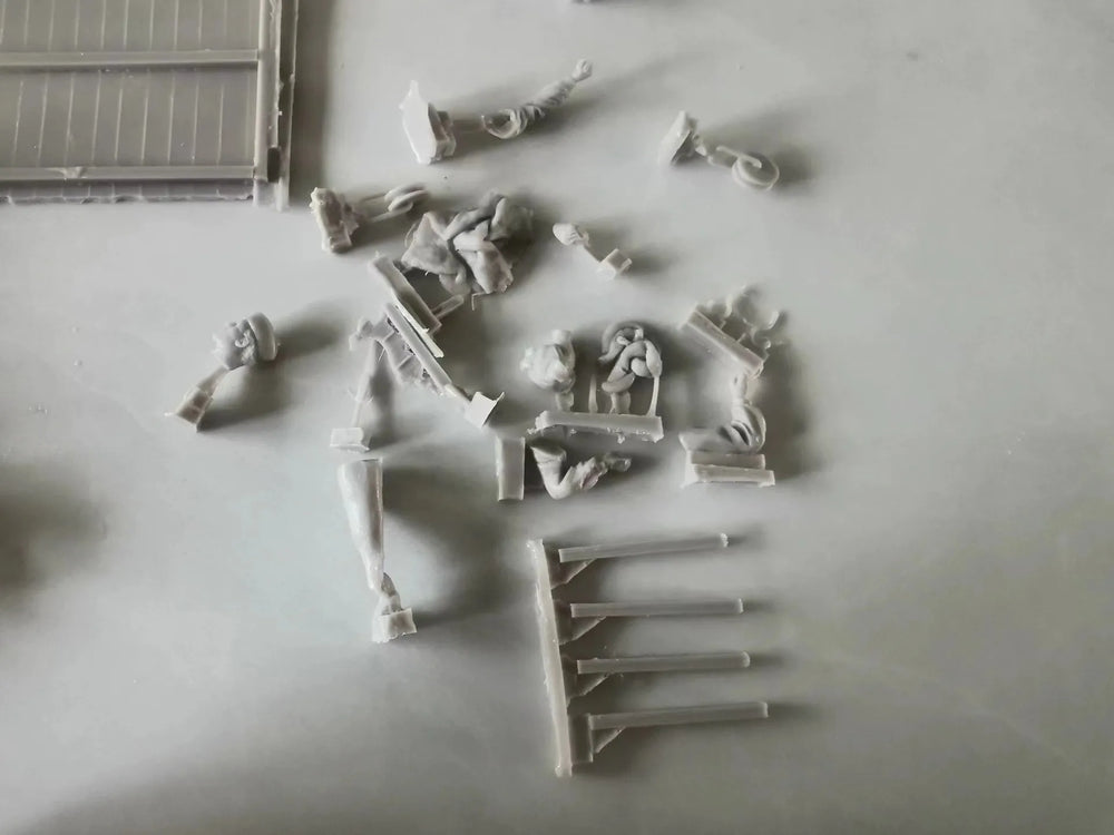 1/35 WWII Logistics Support Kitchen, 4 Figures, Resin Model Diorama Kit, Unassembled and Unpainted