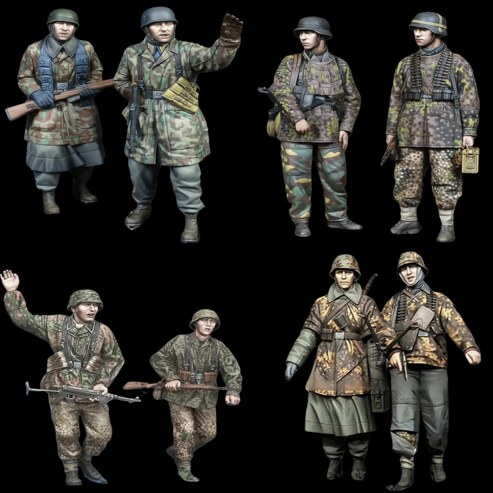 1/35 WWI German Assault Troops Mixed Poses, 8 Figures, Resin Model Figure Kit, Unassembled and Unpainted