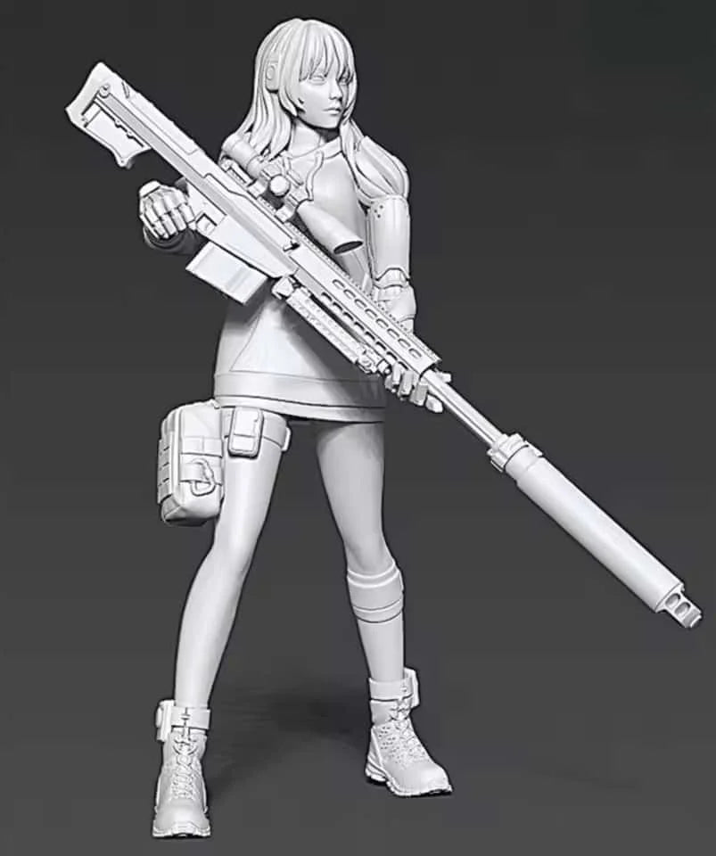 1/35 Modern Anime Female Tactical Squad with Crossbow, 4 Figures, Resin Model Figure Kit, Unassembled and Unpainted