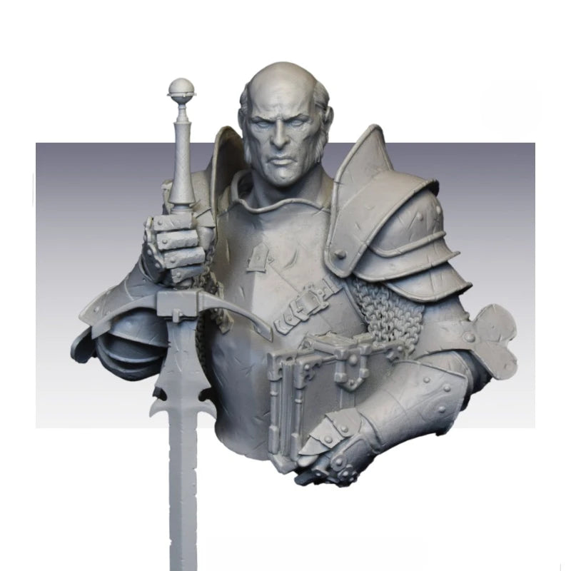 85mm Medieval Knight Warrior with Alternate Heads, 2 Figures, Resin Model Bust Kit, Unassembled and Unpainted