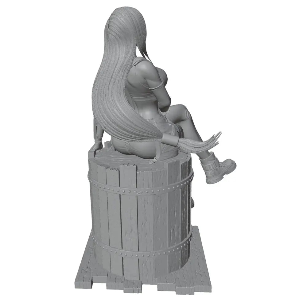 1/24 Pin-up on Barrel Base, Resin Model Figure Kit, Unassembled and Unpainted